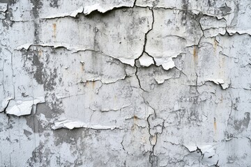 Vintage Grunge Texture: Aged White Painted Concrete Wall Background