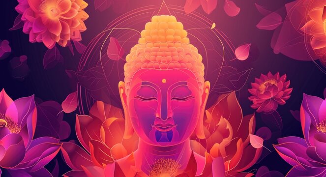 Buddha Birthday Celebration: Illustration for Vesak Day Festival Poster Design