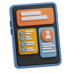 Curriculum Vitae Object Information 3D Illustration