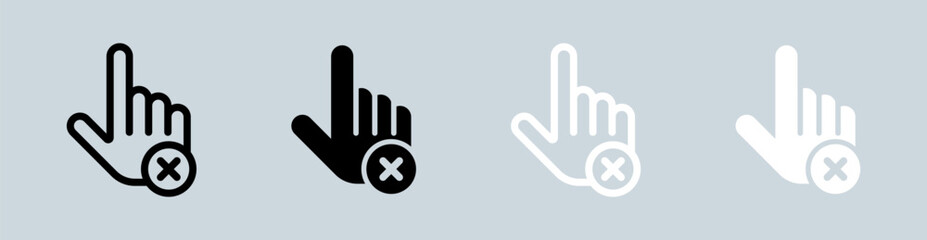 Do not touch icon set in black and white. Stop signs vector illustration