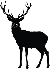 Silhouette deer full body black color only
