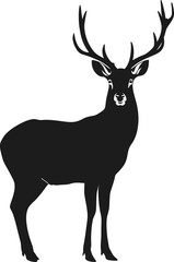 Naklejka na ściany i meble Silhouette deer full body black color only
