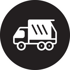 garbage truck glyph icon