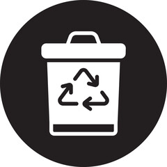 recycle bin glyph icon