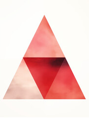 Mid-Century Modern Watercolor Geometric Triangle Abstract Art,