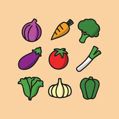 icon set vegetables vector illustration design