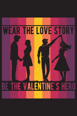 Love Story Valentine's  Day T-shirt Design