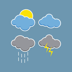 cloud weather pack vector illustration design