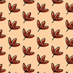 autumn leaf tile orange browny color for background vector illustration design