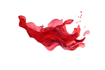A red fabric in the air on transparent background. - obrazy, fototapety, plakaty