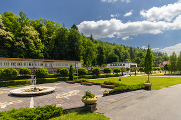 Fototapeta premium Luhacovice, picturesque spa town in Southern Moravia, Czech Republic