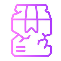 damaged package gradient icon