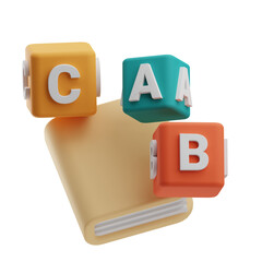 Daycare Object Abc Block 3D Illustration