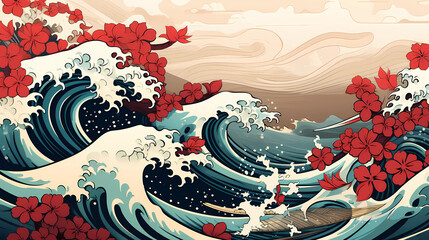 Japanese-Inspired Waves Pattern