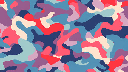 Camouflage Elegance with Vibrant Colors and Sleek Shapes