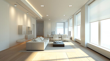 Modern minimalistic home decoration, living room interior design