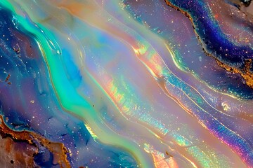 Pretty and smooth shimmering graffiti flow of opal surface background