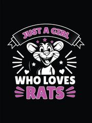 just a girl who loves rats t shirt design Template and poster design
