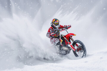 Motocross Adventure in Snowy Terrain