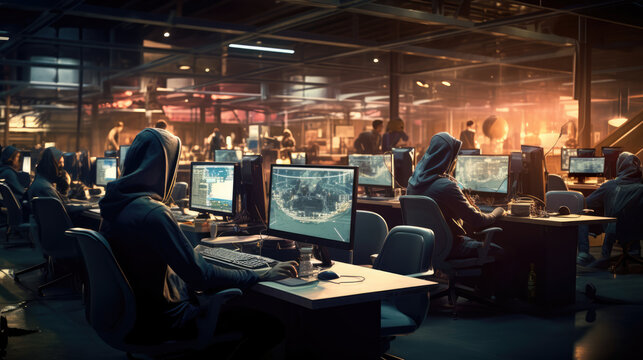 Hacker and bot army in secret base