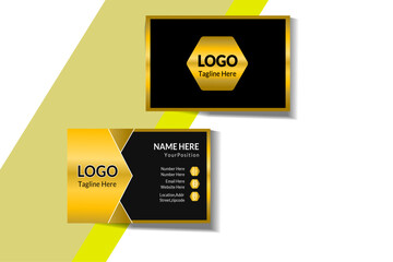 Golden business card template.