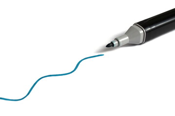 A wavy line is drawn on a white background with a marker.