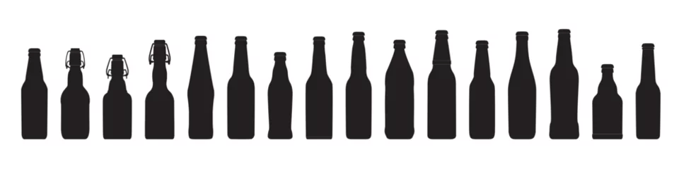 Fotobehang Beer bottle shape. Pub, bar concept. Brewery icon. Alcohol beverage label design. Craft beer Ideas. © PackagingMonster