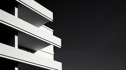 Abstract, minimal background of business building with B&W color