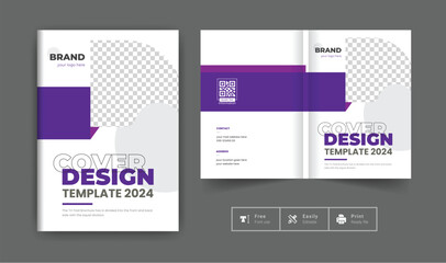 Business brochure cover page or Corporate abstract annual report booklet cover profile design template elegant modern editable text and vector design layout