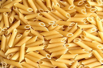 Texture of dry pasta before cooking.	