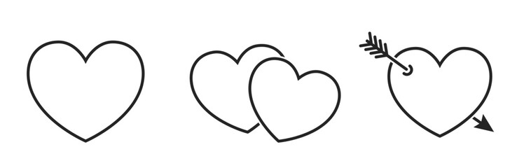hearts line icons. love and romantic symbols. vector elements for valentines day design