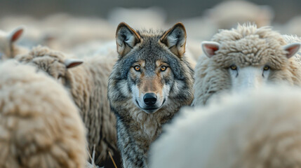 A wolf among sheep concept