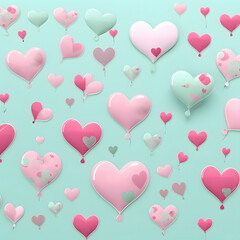  Romantic Valentine background with pattern with 
 colorful hearts for weeding, engagement, birthday, born, message text and invitation card..