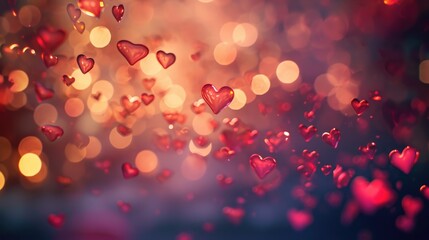 Fototapeta na wymiar Blurred hearts. Valentines day background