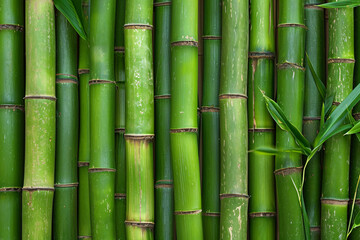 Obraz premium Bamboo wood pattern texture close-up, natural material 