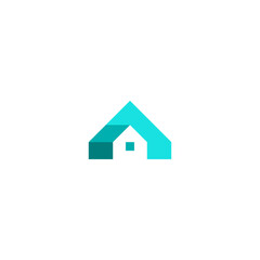 House or home icon logo clip art - aqua green color.