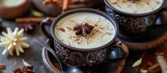 Obraz na płótnie Canvas Sundanese herbal tea latte, called bandrek.