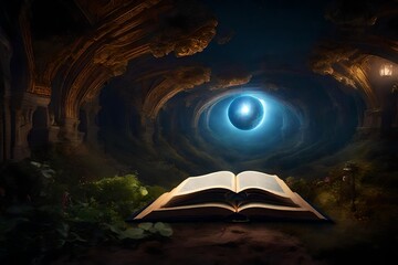 magic book with light Generated with AI.