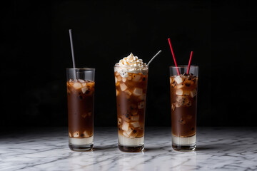 Iced coffee in a glass