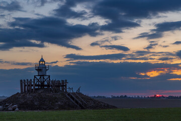 Fototapeta na wymiar Blokzijl lighthouse, Flevoland, The Netherlands