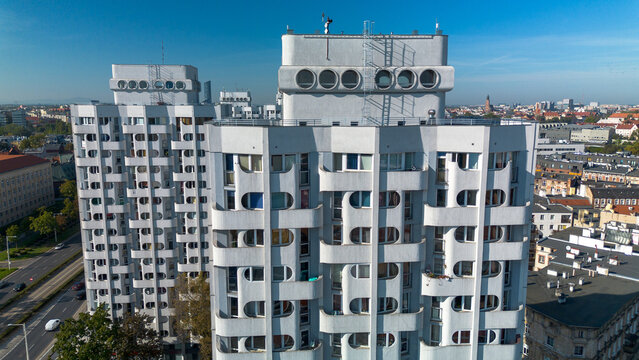 Skyscrapers called Sedesowce Wroclaw, Poland.