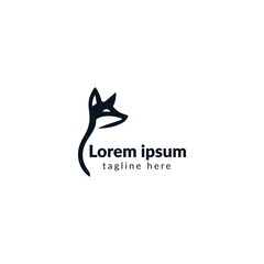 Elegant Fox Logo Design in Monochrome Style