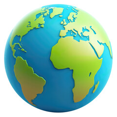 3D simple earth, globe icon isolated, generative Ai.