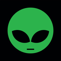 green alien head with black background to edit