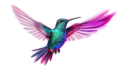  Beautiful flying hummingbird on transparent background - obrazy, fototapety, plakaty