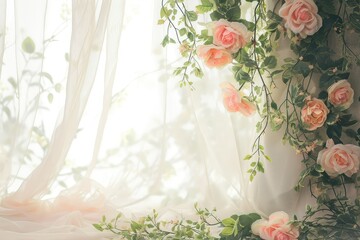 Romantic Wedding background with copy space.