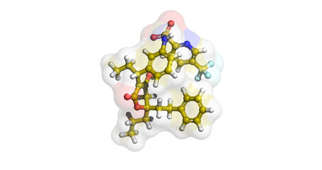 
Tipranavir, protease inhibitor drug against resistant HIV-1, 3D molecule 4K 