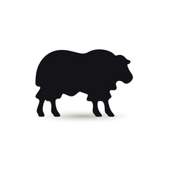 a minimalistic silhouette of sheep focusing on its iconic shape and characteristic shape created with Generative Ai