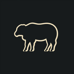 a minimalistic silhouette of sheep focusing on its iconic shape and characteristic shape created with Generative Ai