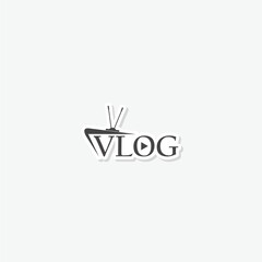 Creative logo for video vlog or channel sticker isolated on gray background